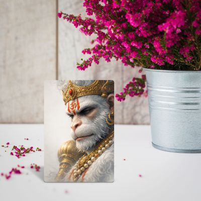 Acrylic Hanuman Photo Frame Tabletop for Temple, Office, Mandir, Gym & Home Decor Bedside Desk Decor Religious Frame Gift For Hanuman Bhakt